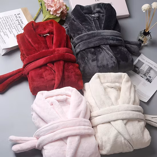 Pigiama a maniche lunghe in raso di seta di marca famosa di lusso all'ingrosso Indumenti da notte di lusso con fascia 100% cotone Terry Waffle Accappatoio unisex Accappatoio Set per donna